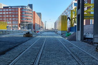 Kalasatamasta Pasilaan -hankkeen työmaa Redin edustalla.