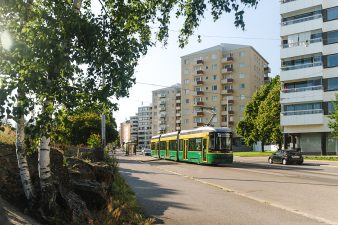 Raitiovaunu kantakaupungissa.