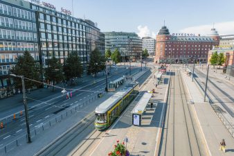 Raitiovaunu Hakaniemessä.