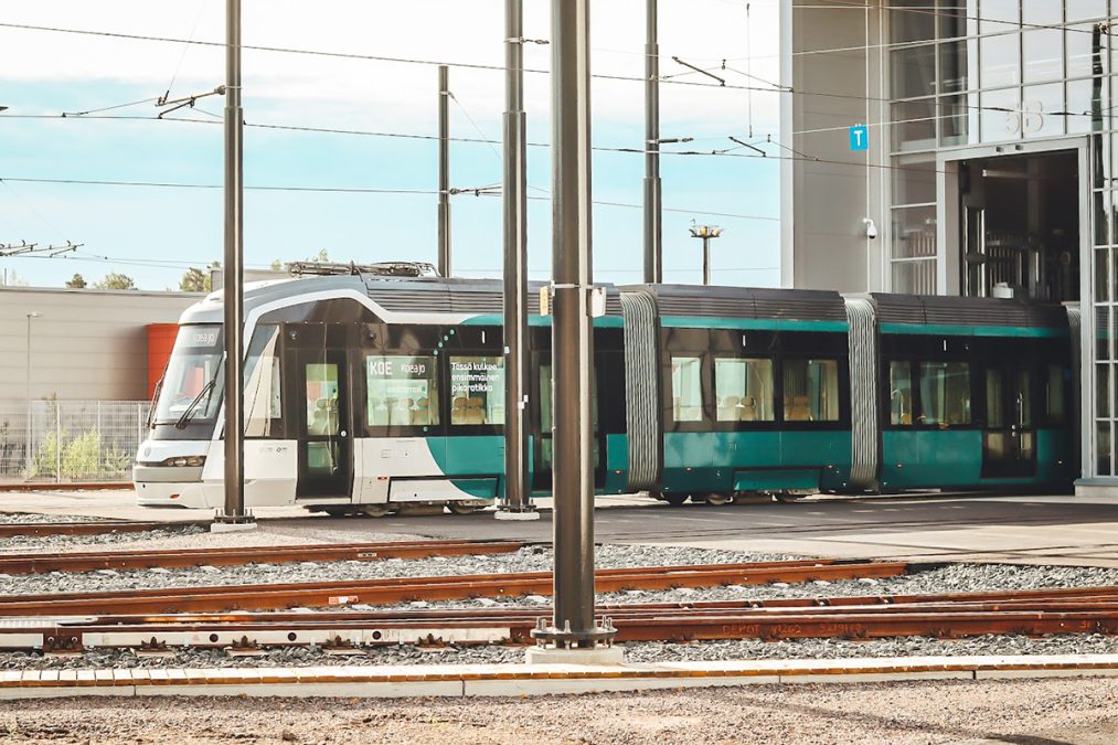 Tram in Roihupelto depot.