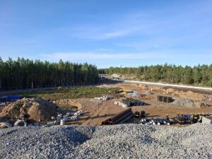 Vaaralan varikon työmaa.